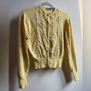 Vintage Original Calaris 100% Cashmere Yellow Sweater